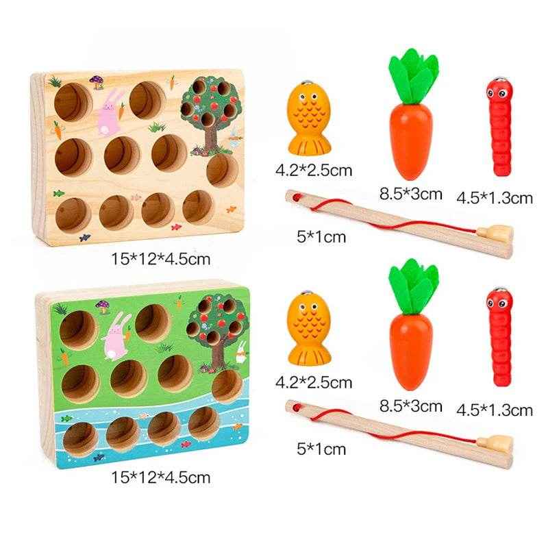 🌳Little Hands Harvest – Wooden Carrot Game for Smart Sorting & Sensory Fun - ThiGui