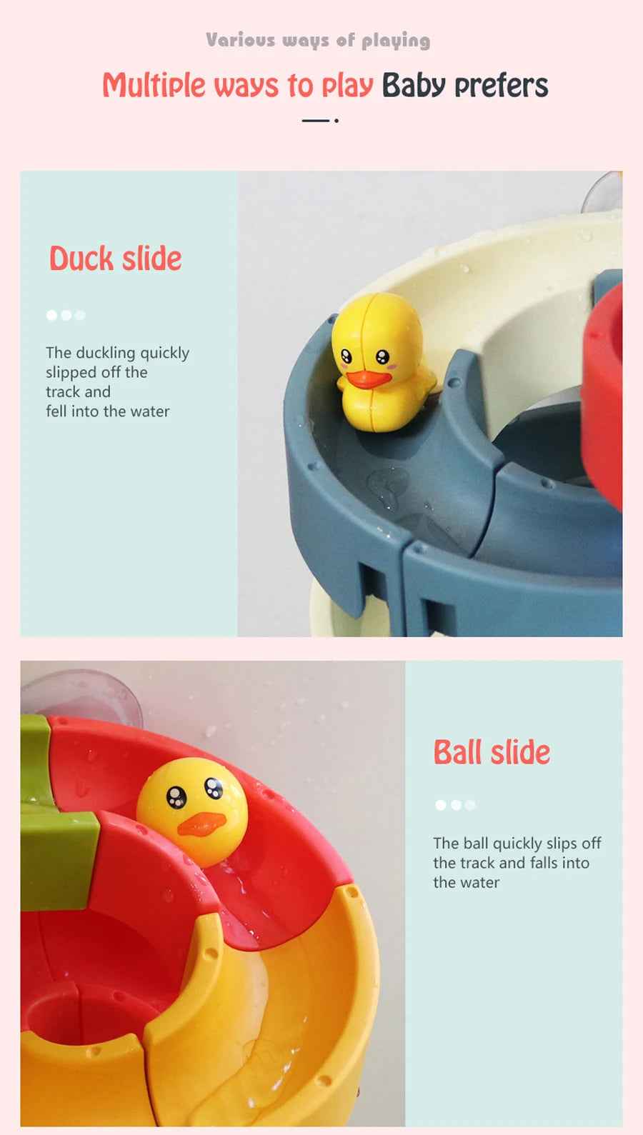 🌈 Duck Slide Bath Toy – Rainbow Water Play for Splashy Fun! 🛁🦆 - ThiGui