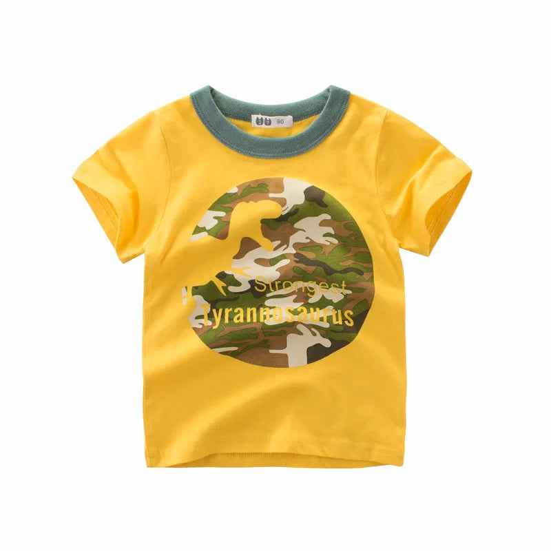 🦖 Roarsome Summer Style for Little Explorers! Dino-Mite Summer T-Shirt for Boys – Cool, Comfy & Full of Roar! - ThiGui