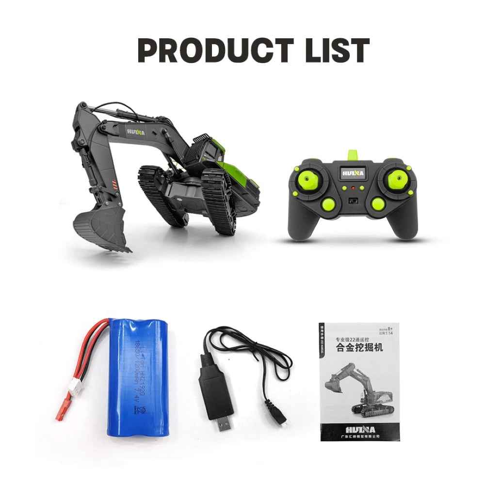 🚧 Power in Your Hands – 1:14 HUINA RC Excavator Truck with Real Sounds! 🔋🚜 - ThiGui