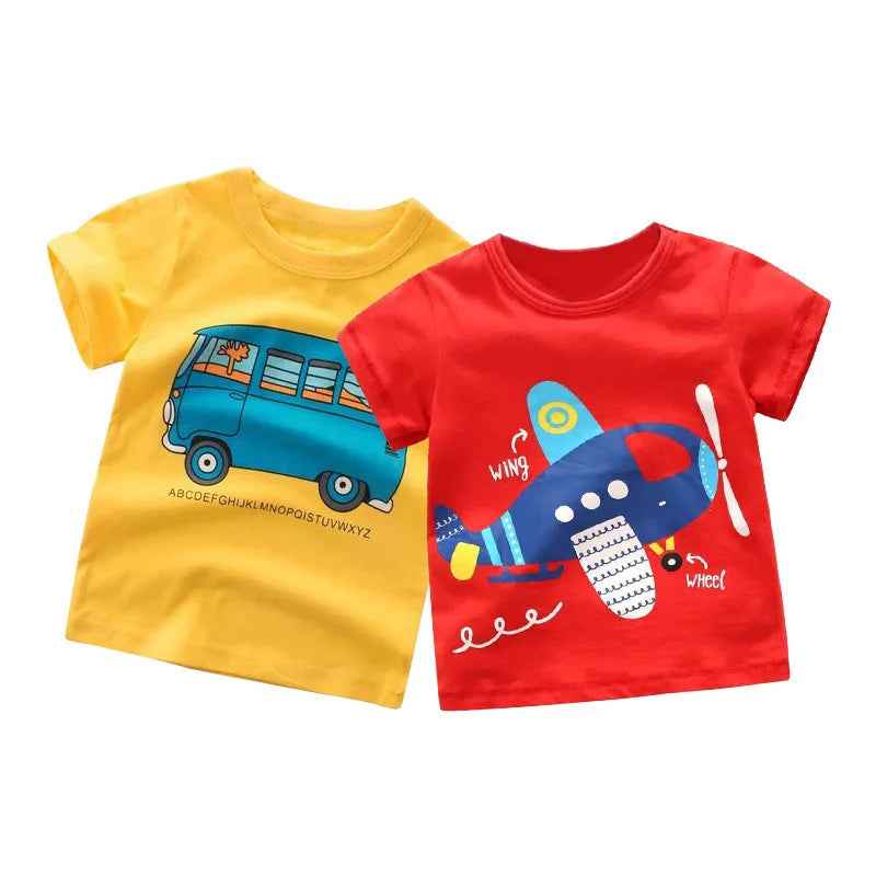 👕Adorable Cotton Cartoon Tees – Comfy Summer Fun for Little Explorers! - ThiGui