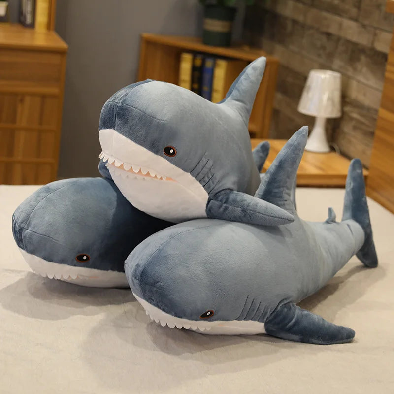 🦈 Snuggles That Bite (Just a Little!) – Shark Plush Pillow for Cool Kids 🛏️💙 - ThiGui