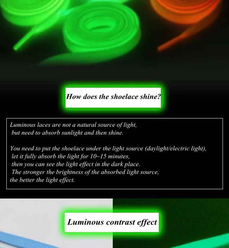 Glow Magic Shoelaces – Fun & Fluorescent Style for Night-Time Adventures - ThiGui