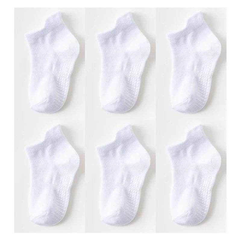 🧦 Comfy Grippy Socks for Little Explorers – 6–12 Pairs of Anti-Slip Cotton Boat Socks (0–5 Years) - ThiGui