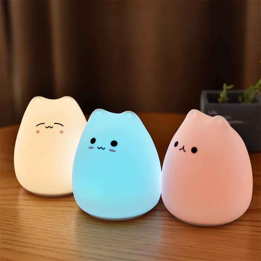 🧸Soft Silicone Cat Night Light for Boys Who Sleep Better with a Little Glow - ThiGui