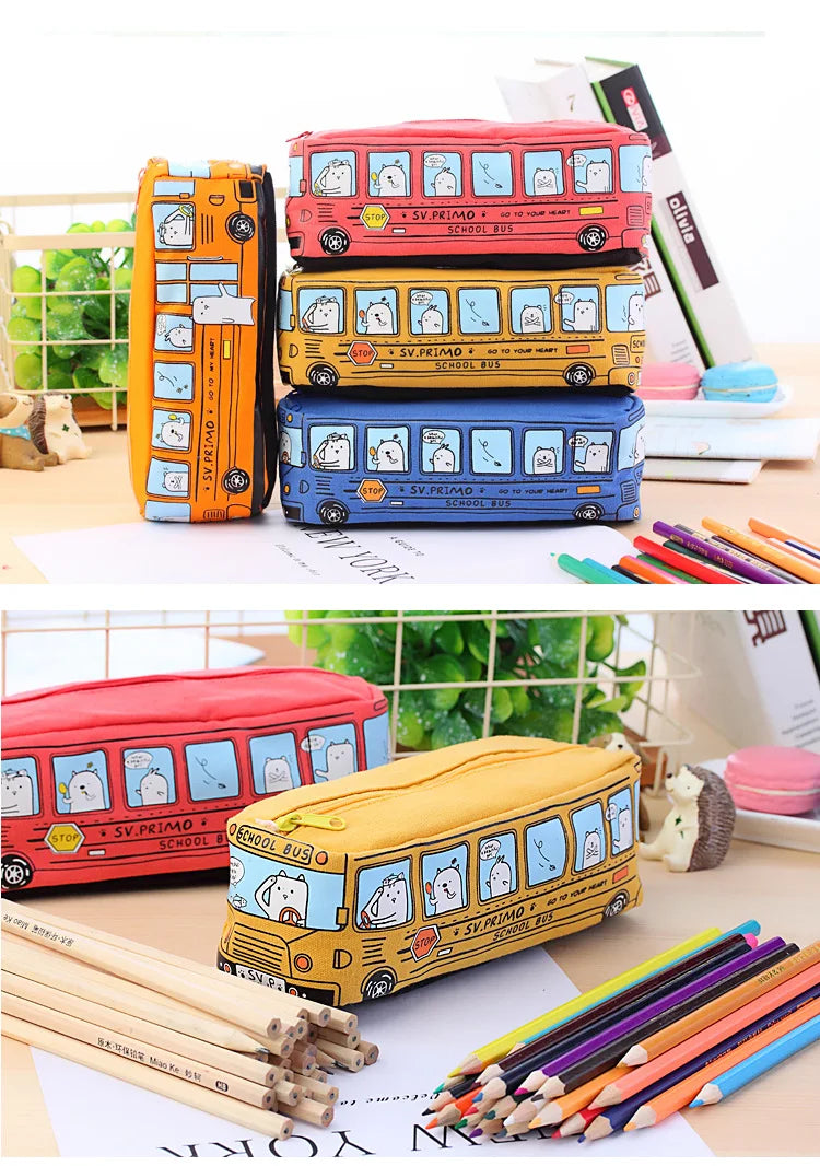 🚌 Creative School Bus Pencil Case – Big Fun for Little Explorers! ✏️🎒 - ThiGui
