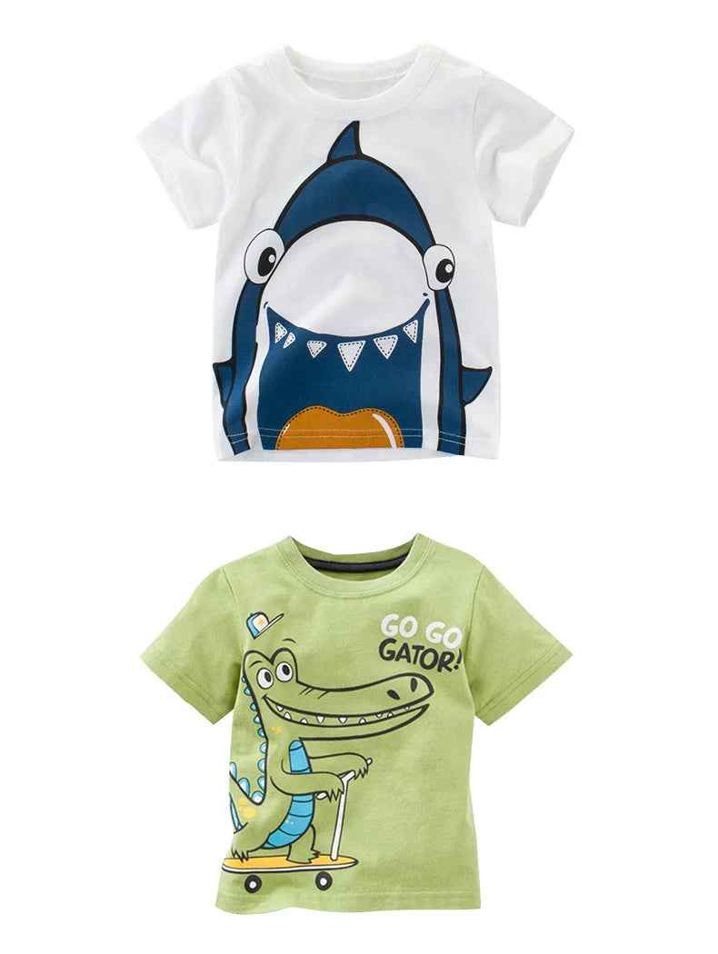 👕Adorable Cotton Cartoon Tees – Comfy Summer Fun for Little Explorers! - ThiGui