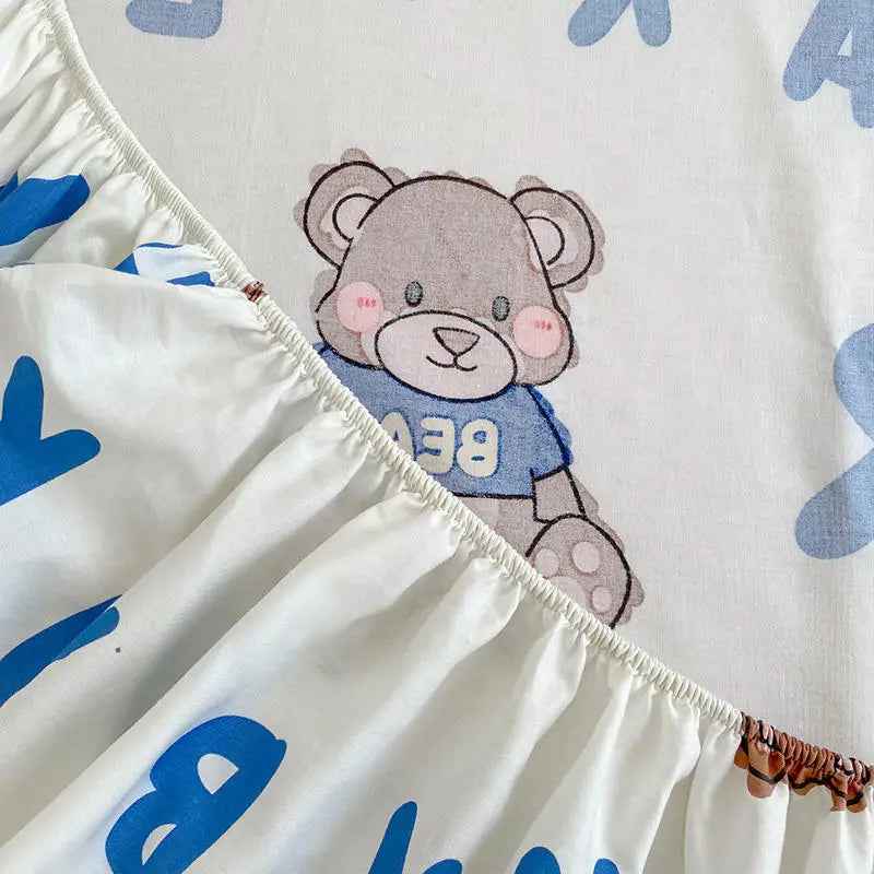 🚗Vroom-Vroom to Sleep! Pure Cotton Car Fitted Sheet for Busy Little Dreamers - ThiGui