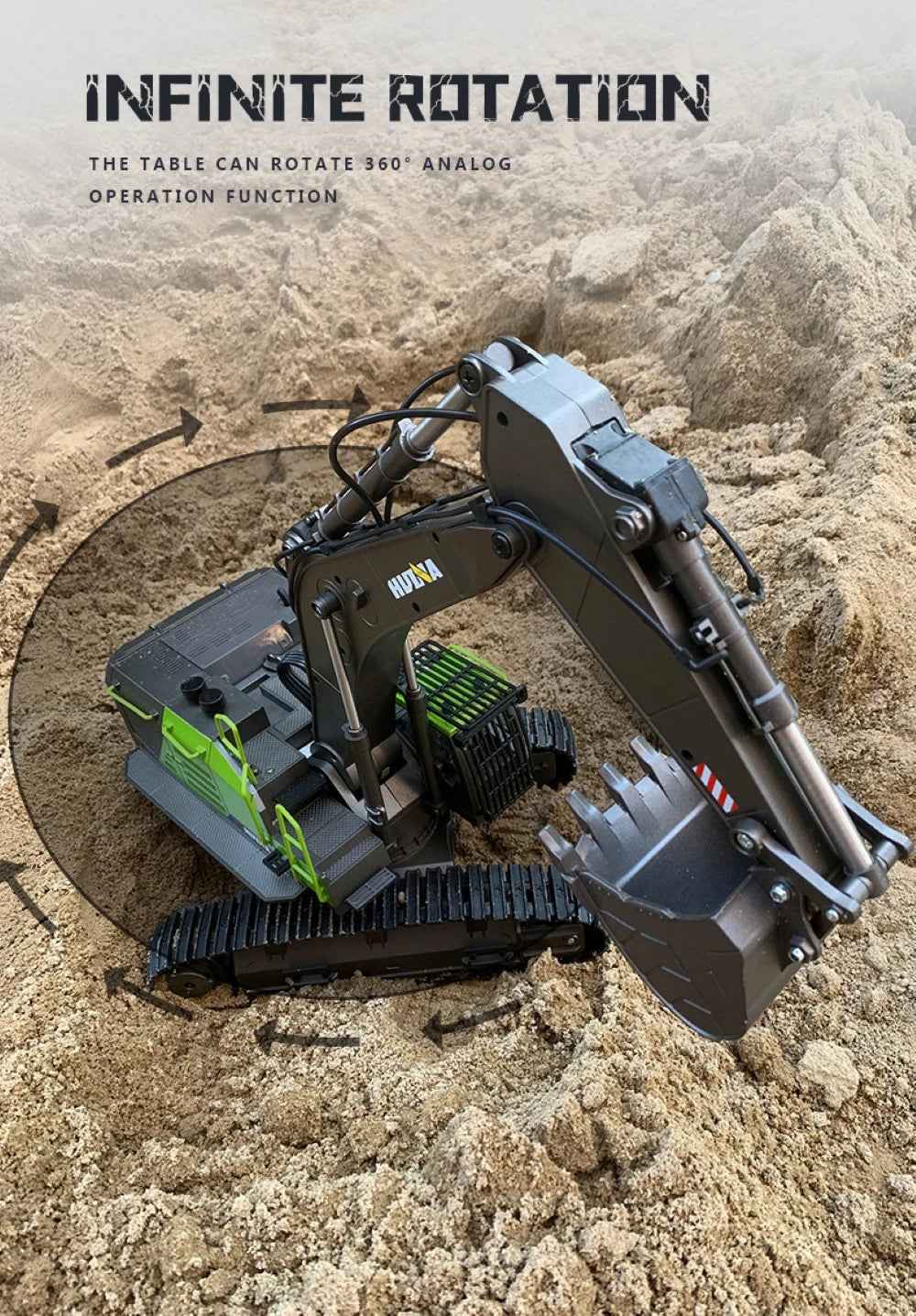🚧 Power in Your Hands – 1:14 HUINA RC Excavator Truck with Real Sounds! 🔋🚜 - ThiGui