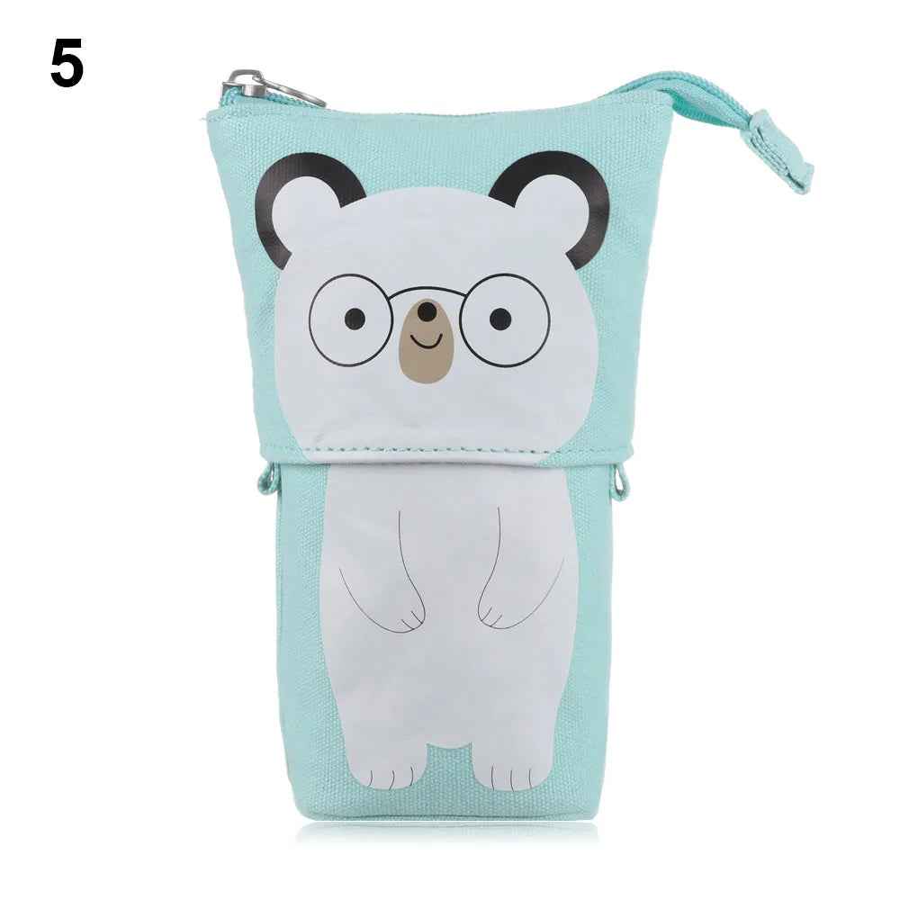 ✏️ Cute & Clever! Colorful Telescopic Pen Pouch for Kids 🐻🌈 - ThiGui