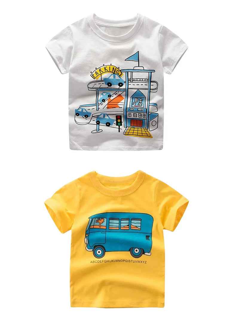 👕Adorable Cotton Cartoon Tees – Comfy Summer Fun for Little Explorers! - ThiGui