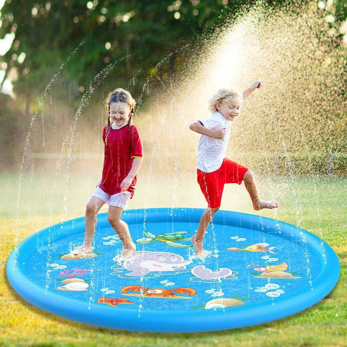 💦 Splash Time Fun! Inflatable Water Sprinkler Pad for Active Kids ☀️🧒 - ThiGui