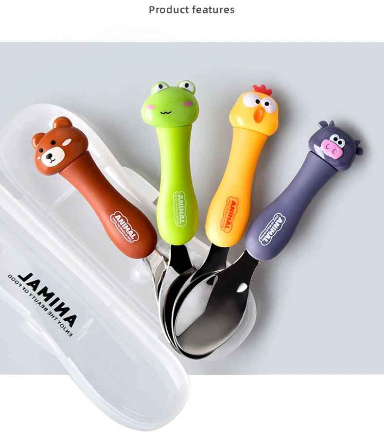 🧊Adorable Animal Cutlery Set – Make Mealtimes Fun & Easy for Little Ones! - ThiGui