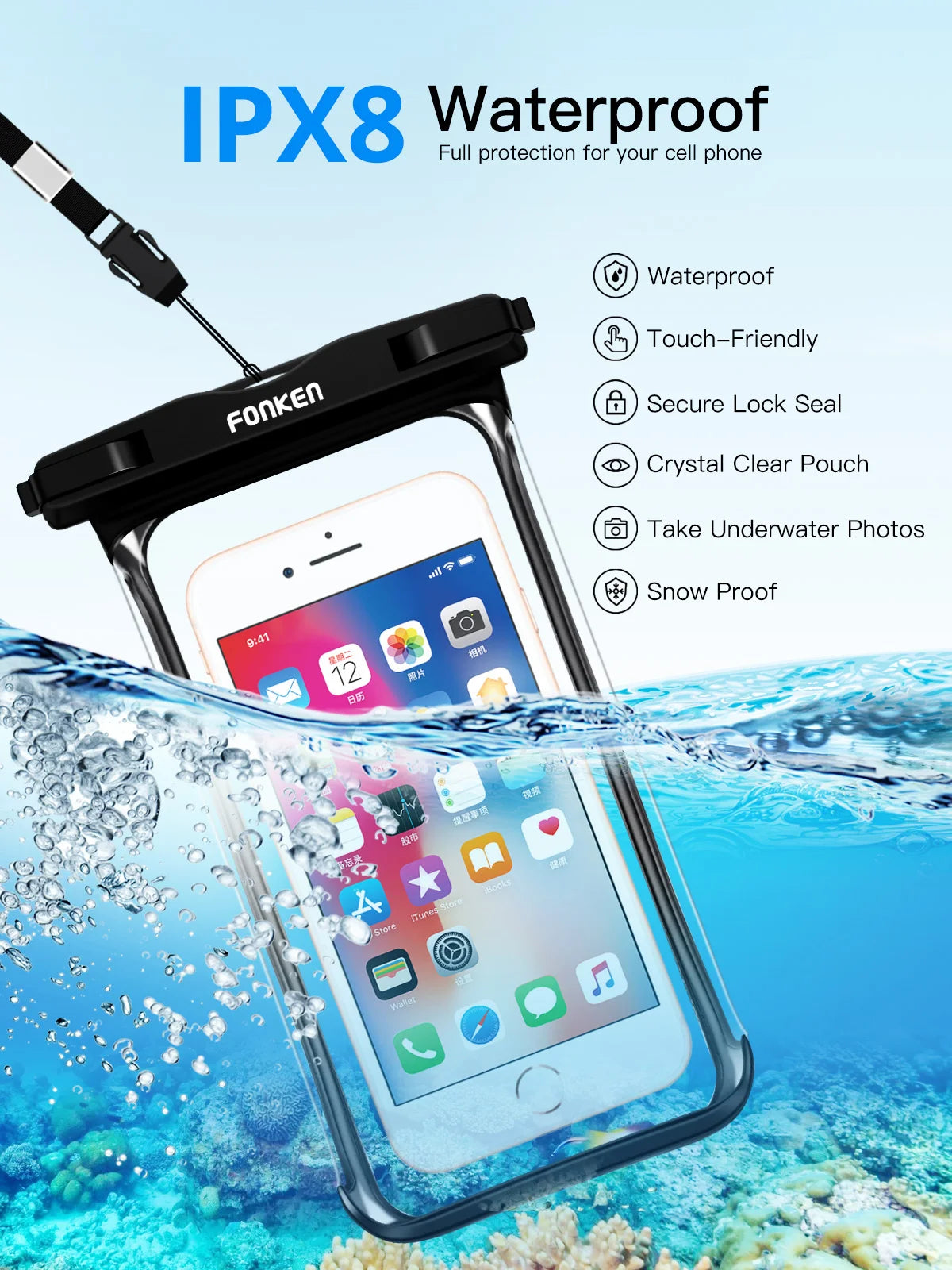 🌊📱 Full View Waterproof Phone Pouch – Dive Into Fun, Worry-Free! 🏊‍♂️💧 - ThiGui