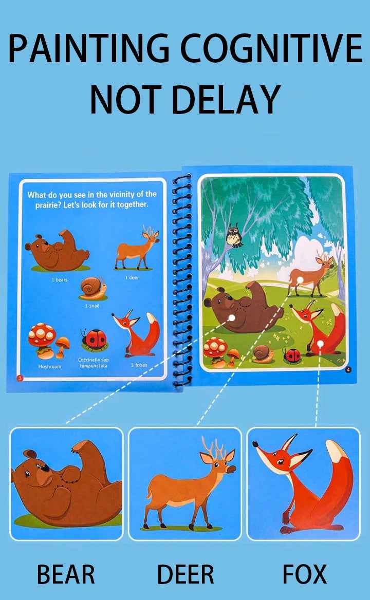 🌈 Magical Water Reveal Book 🖌️ No Mess, All Fun! Perfect for Little Explorers 🚀 - ThiGui