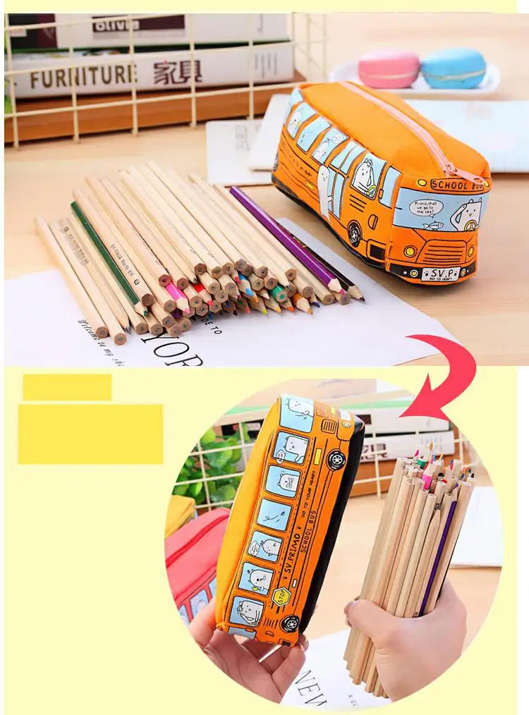 🚌 Creative School Bus Pencil Case – Big Fun for Little Explorers! ✏️🎒 - ThiGui