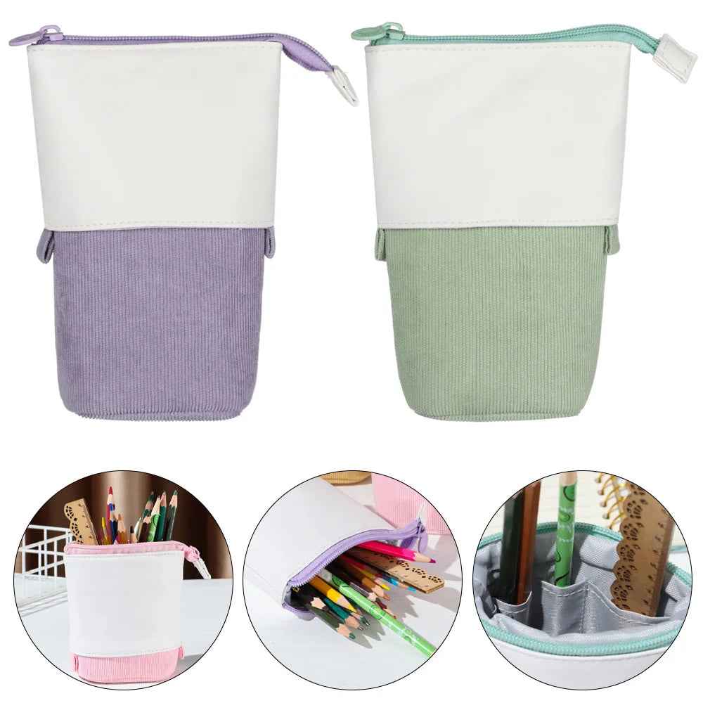 ✏️ Cute & Clever! Colorful Telescopic Pen Pouch for Kids 🐻🌈 - ThiGui