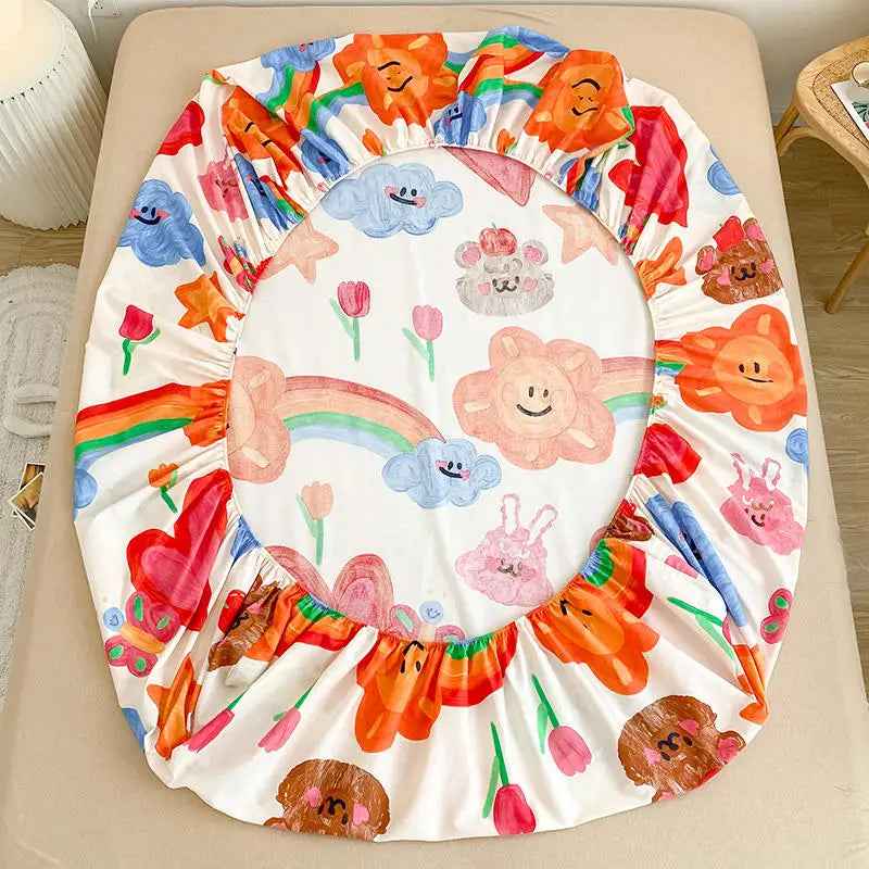 🚗Vroom-Vroom to Sleep! Pure Cotton Car Fitted Sheet for Busy Little Dreamers - ThiGui