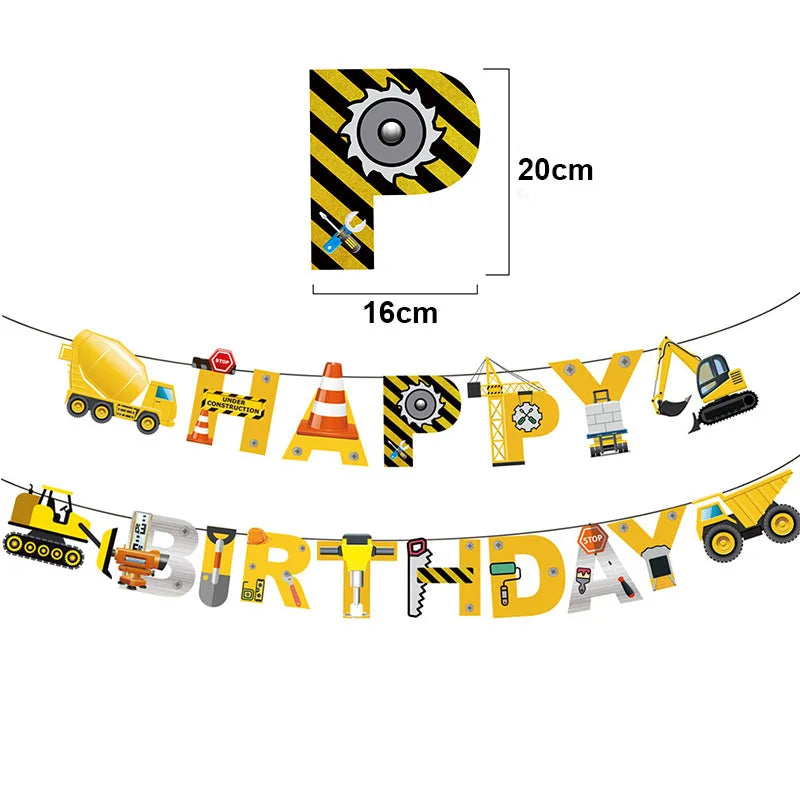 🚧 Party Zone Activated! Construction-Themed Tableware Set for Boys Who Dig Trucks 🛠️🎉 - ThiGui
