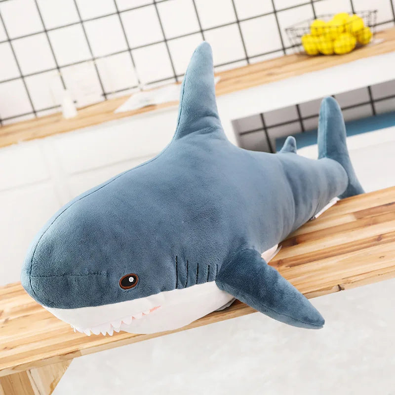 🦈 Snuggles That Bite (Just a Little!) – Shark Plush Pillow for Cool Kids 🛏️💙 - ThiGui