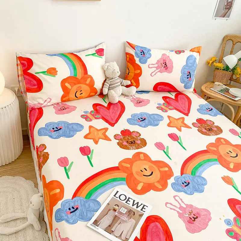 🚗Vroom-Vroom to Sleep! Pure Cotton Car Fitted Sheet for Busy Little Dreamers - ThiGui