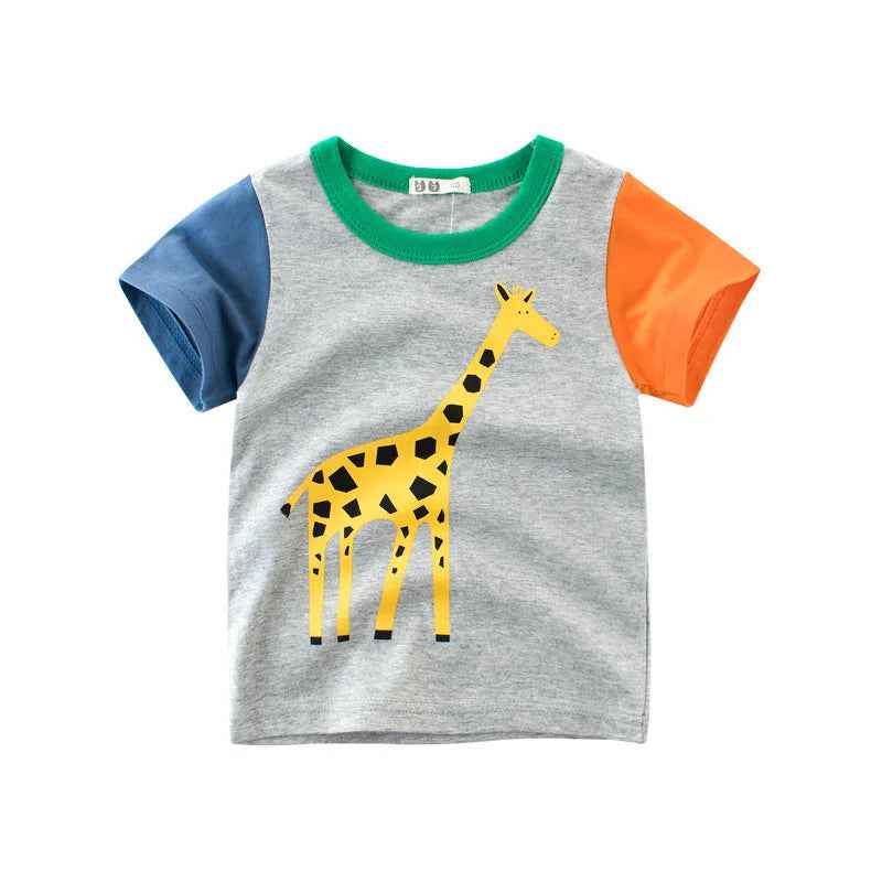 🦁 Wild & Wonderful! Cotton Animal Print Tees for Boys & Girls 🐯✨ - ThiGui