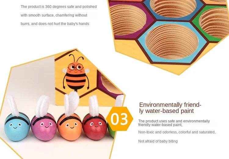 🌳Busy Bees Color Matching Game – Montessori Wooden Fun for Clever Little Hands - ThiGui