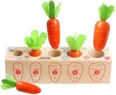 🌳Little Hands Harvest – Wooden Carrot Game for Smart Sorting & Sensory Fun - ThiGui