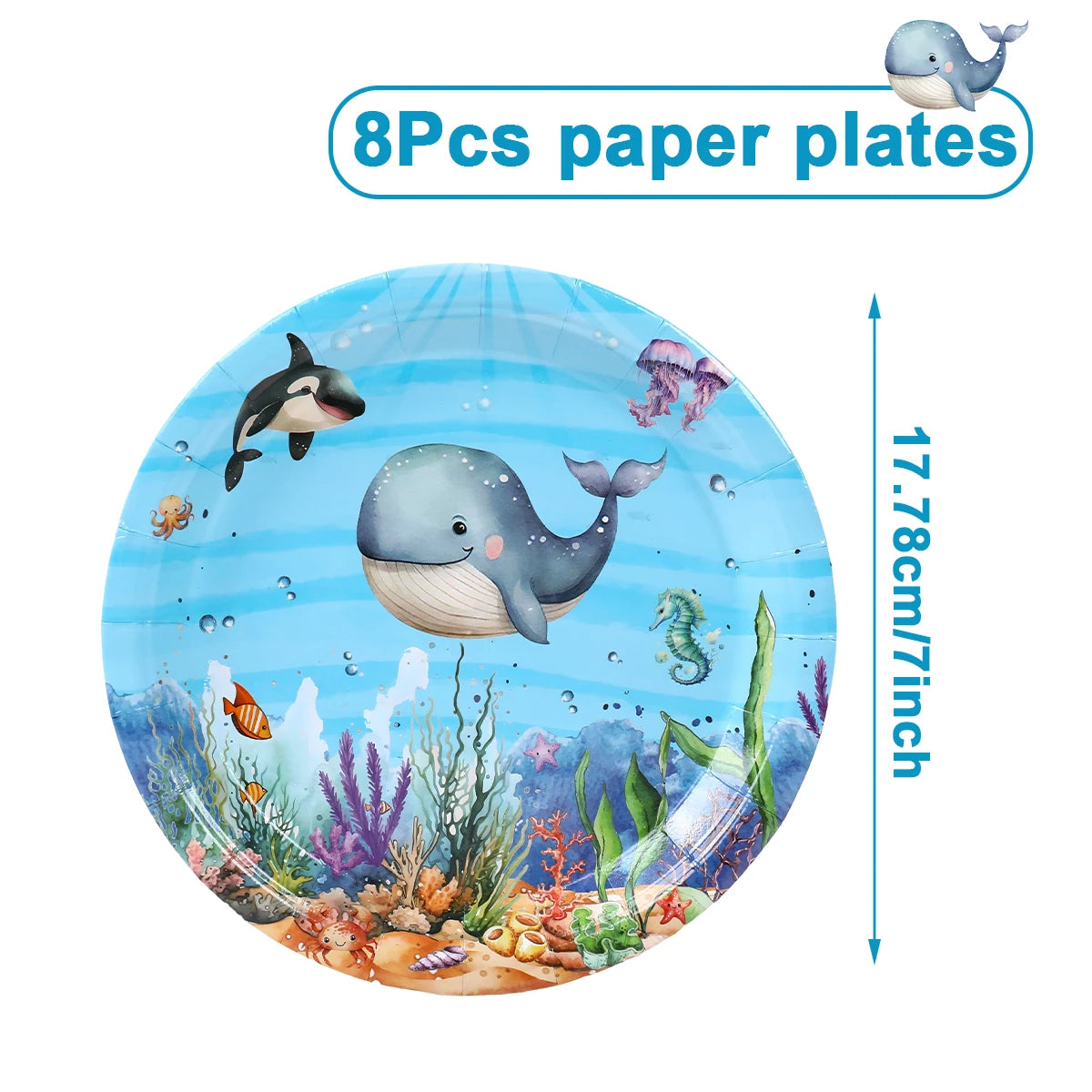 🐙🌊 Under the Sea Party Tableware – Ocean Fun for First Birthdays & Baby Showers! 🎂🐢 - ThiGui