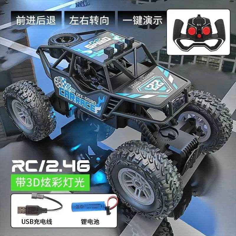 🎮Remote Control Stunt Car with Flashing Lights for Boys Who Love Speed and Glow-in-the-Dark Races - ThiGui
