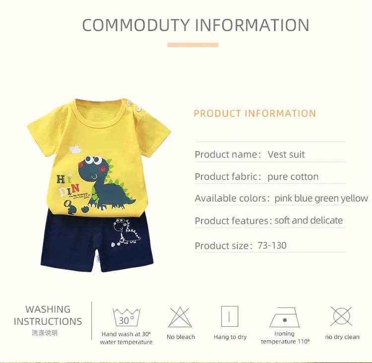 🌿Cool Cotton Summer Set for Little Adventurers – Comfy, Cute & Ready for Play! - ThiGui