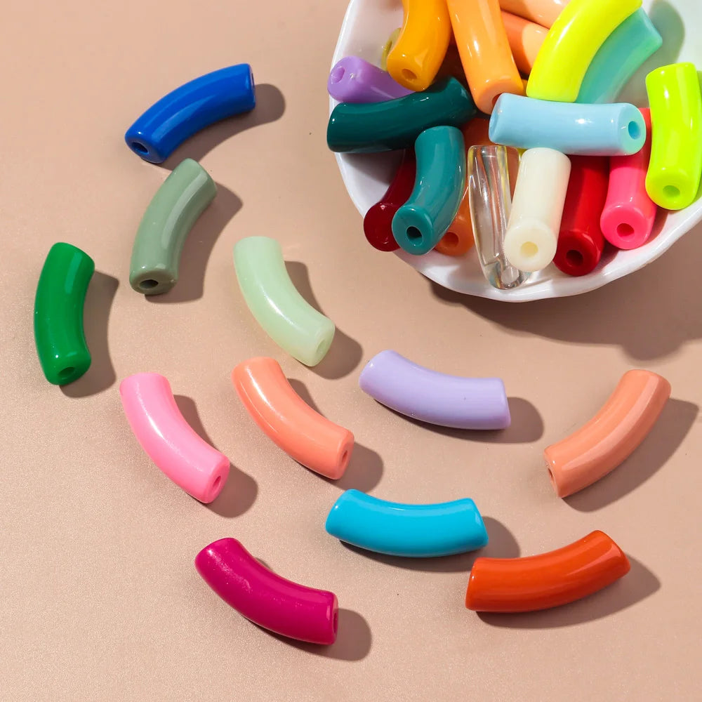 🌈 Lot de 20 Perles Tubes Arc-en-ciel – Idéal pour Créer des Bijoux Colorés et Fun ! 💫🧵 - ThiGui