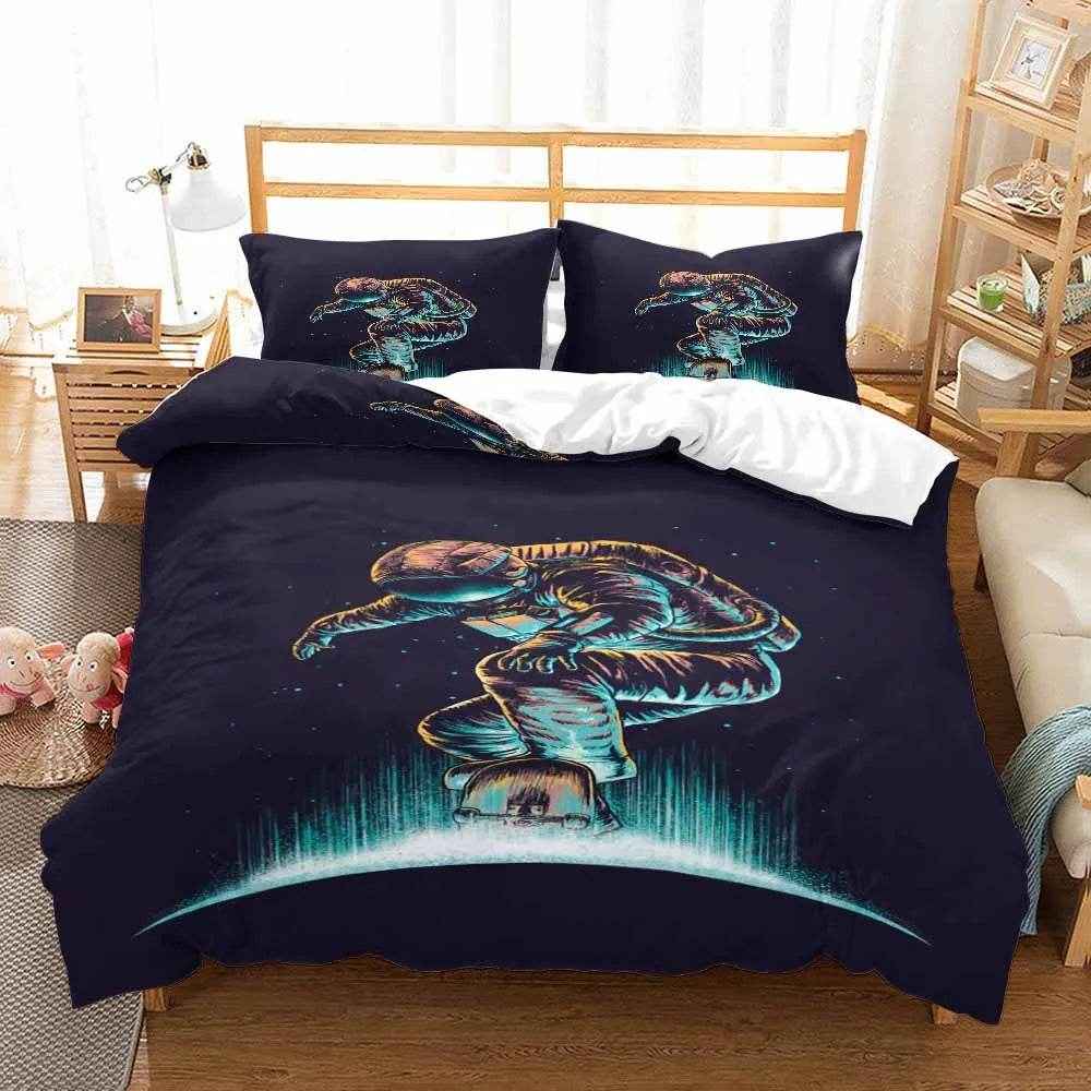 🛸 3D Space Dreams Duvet – Astronaut Bedding for Little Galaxy Explorers! - ThiGui