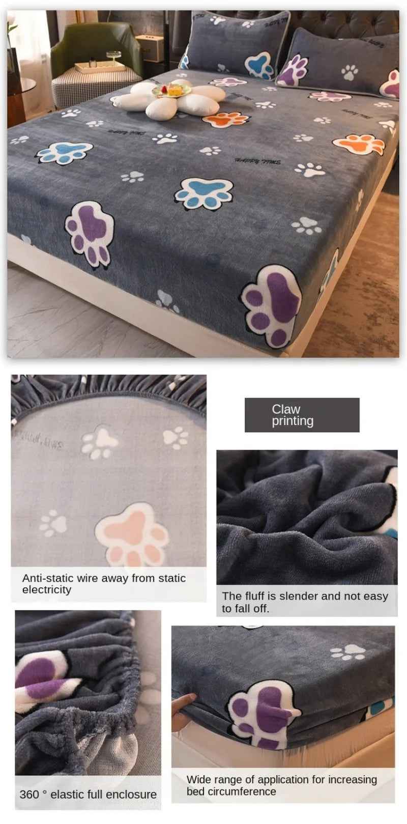 🛏️Snuggle-Ready! Ultra-Soft Velvet Fitted Sheet for Winter Nights - ThiGui