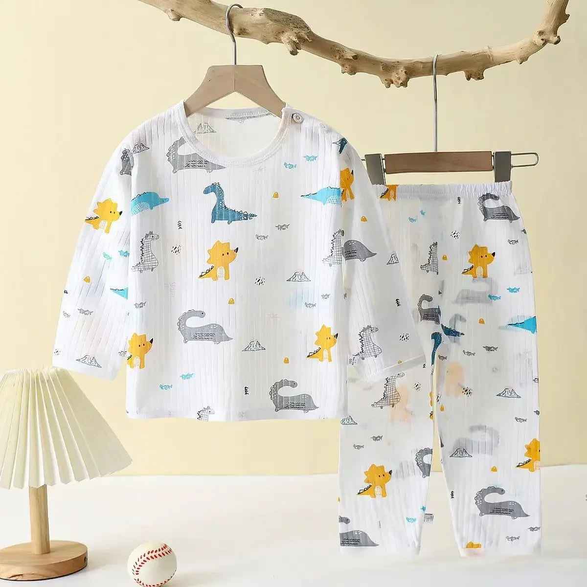 👦🛏️ Soft & Snuggly Cartoon Pyjama Set for Boys – Long & Short Sleeve Options! - ThiGui