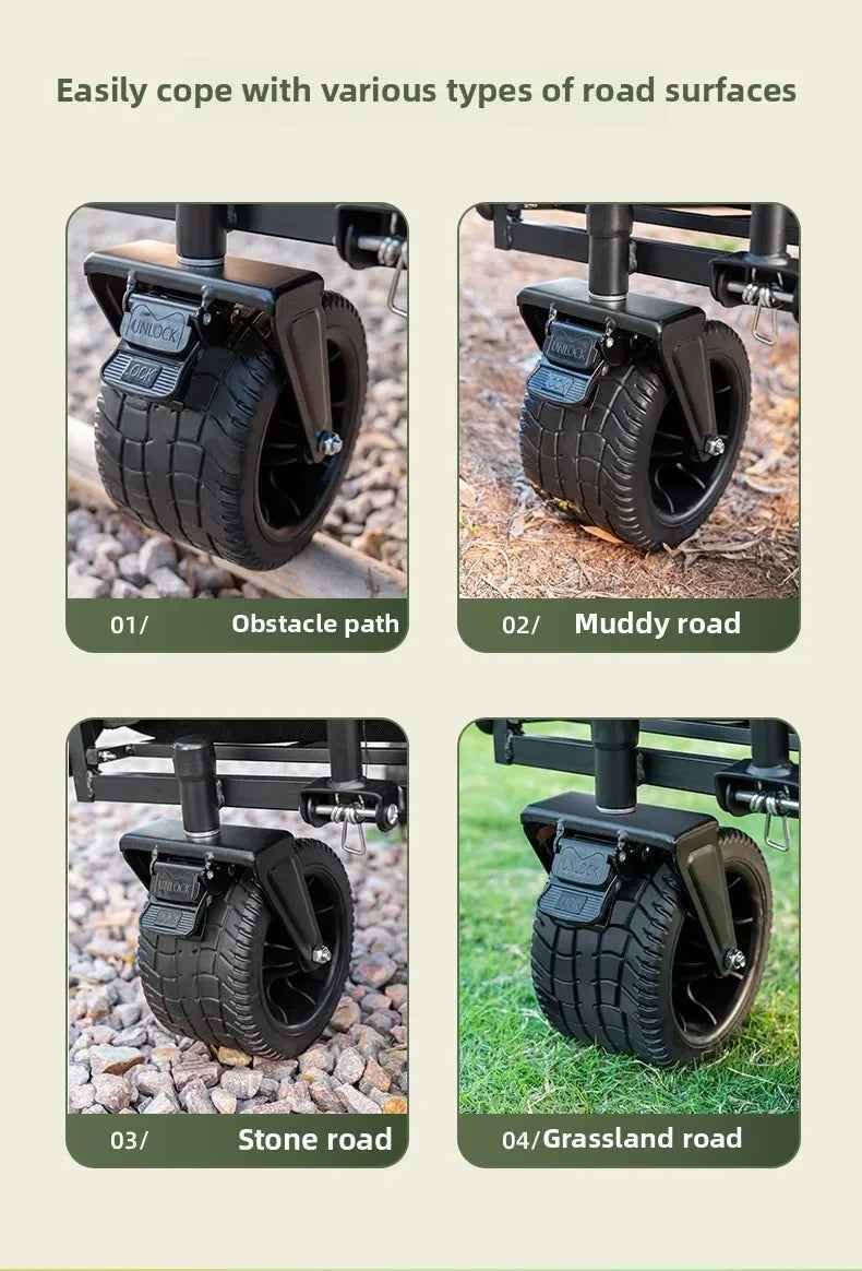 🛒 Pack, Pull & Go! – Heavy-Duty Folding Wagon for Family Adventures 🚗🏖️ - ThiGui