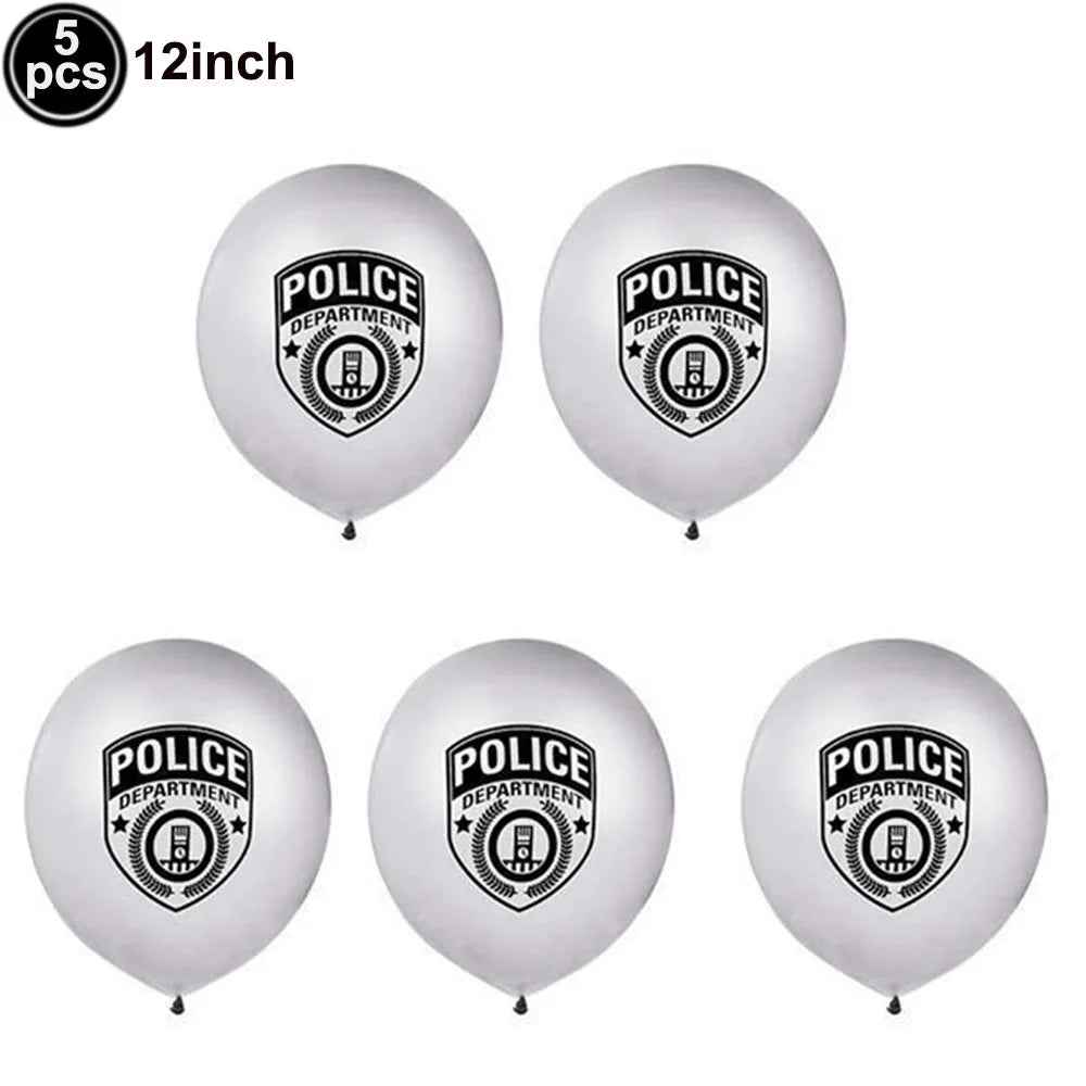 🚓Zoom into Action! Police Car Birthday Balloon Set for Little Heroes Turning 4, 5 or 6! - ThiGui