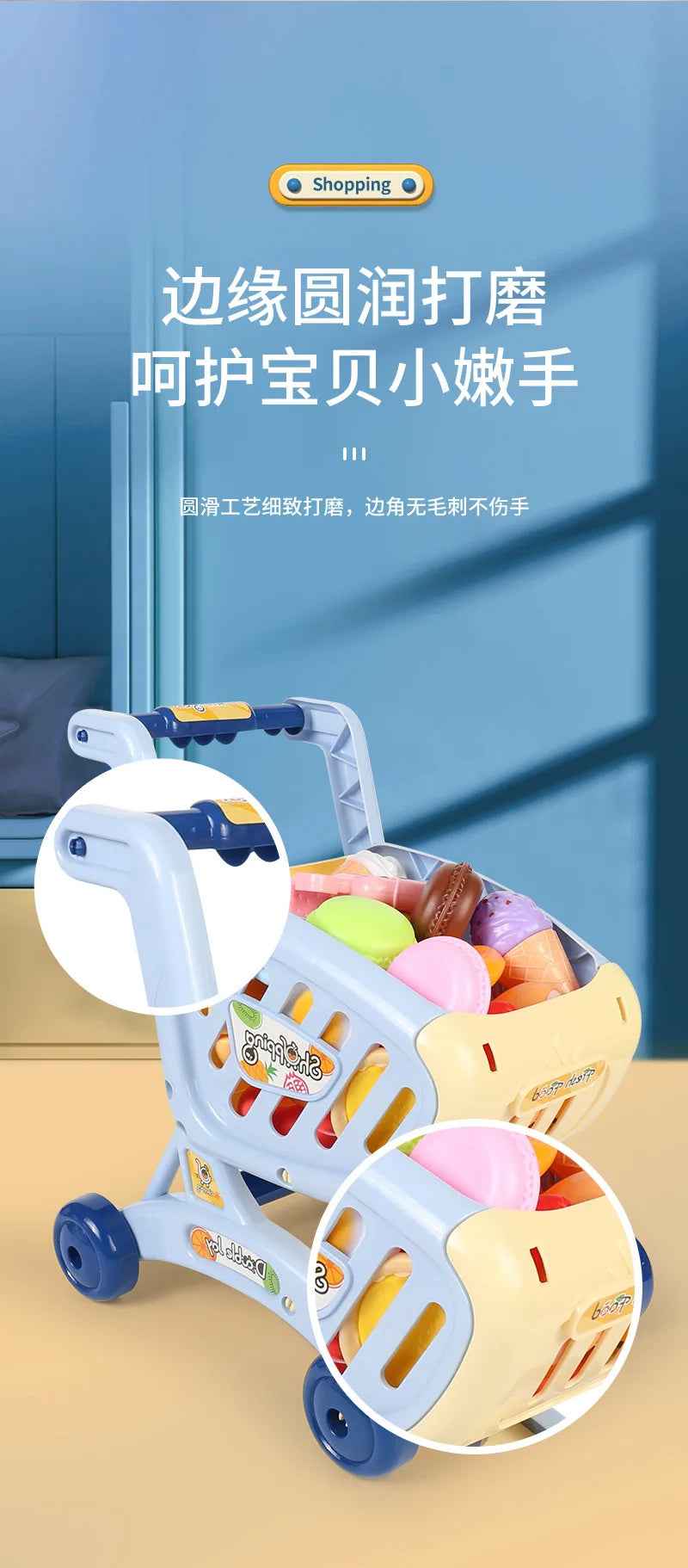 🛒 Little Shopper, Big Imagination – Pretend Supermarket Cart Toy for Toddlers! 🍎🥕🛍️ - ThiGui