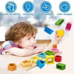 🌳Montessori Magic: Wooden Sorting & Stacking Fun for Curious Little Hands - ThiGui