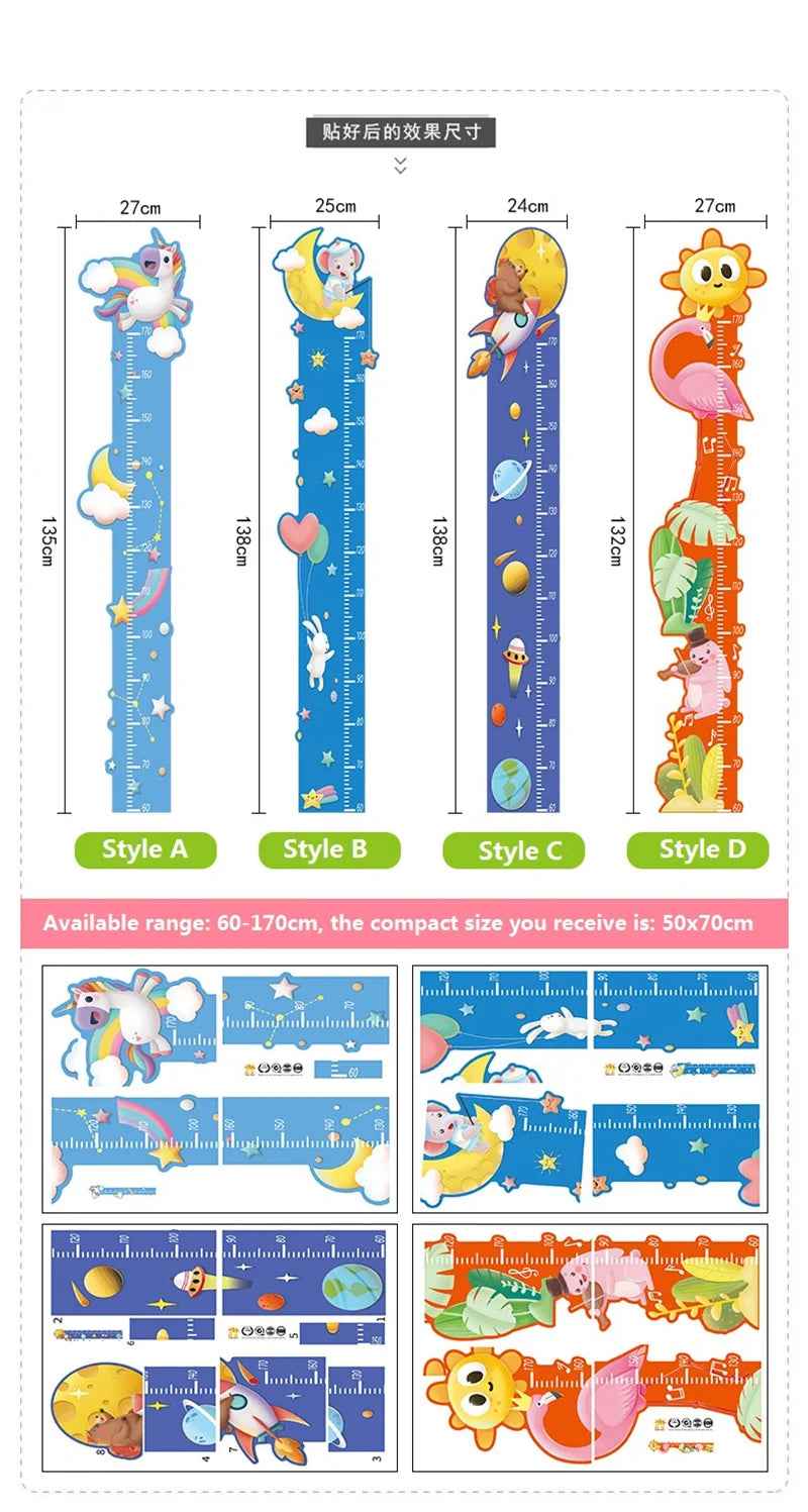 Watch Me Grow! Cute Animal Height Chart Wall Sticker for Boys’ Rooms - ThiGui