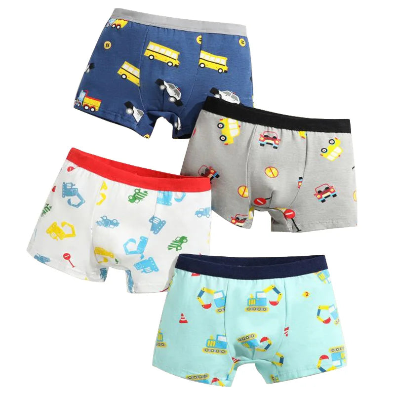 🦕🩲 Boys’ Dino Boxer Briefs – Soft Cotton Comfort in Fun Cartoon Multipacks! 🎨🧺 - ThiGui