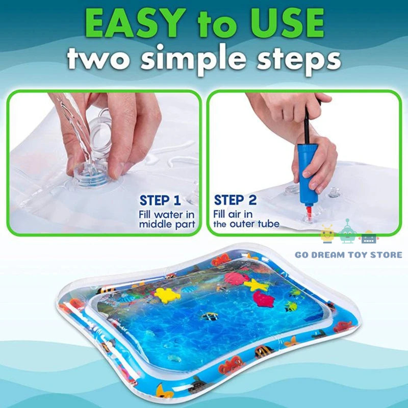 💧 Baby Water Play Mat – Inflatable Tummy Time Fun for Little Explorers! 🐢🌞 - ThiGui
