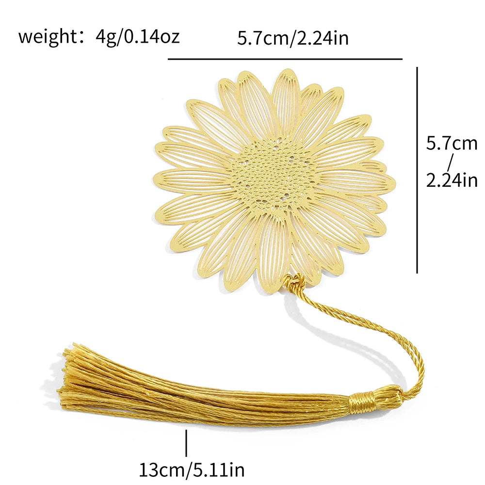 📚🌼 Blooming Thanks! Elegant Brass Flower Bookmarks – A Thoughtful Gift for Teachers 🌿🎁 - ThiGui