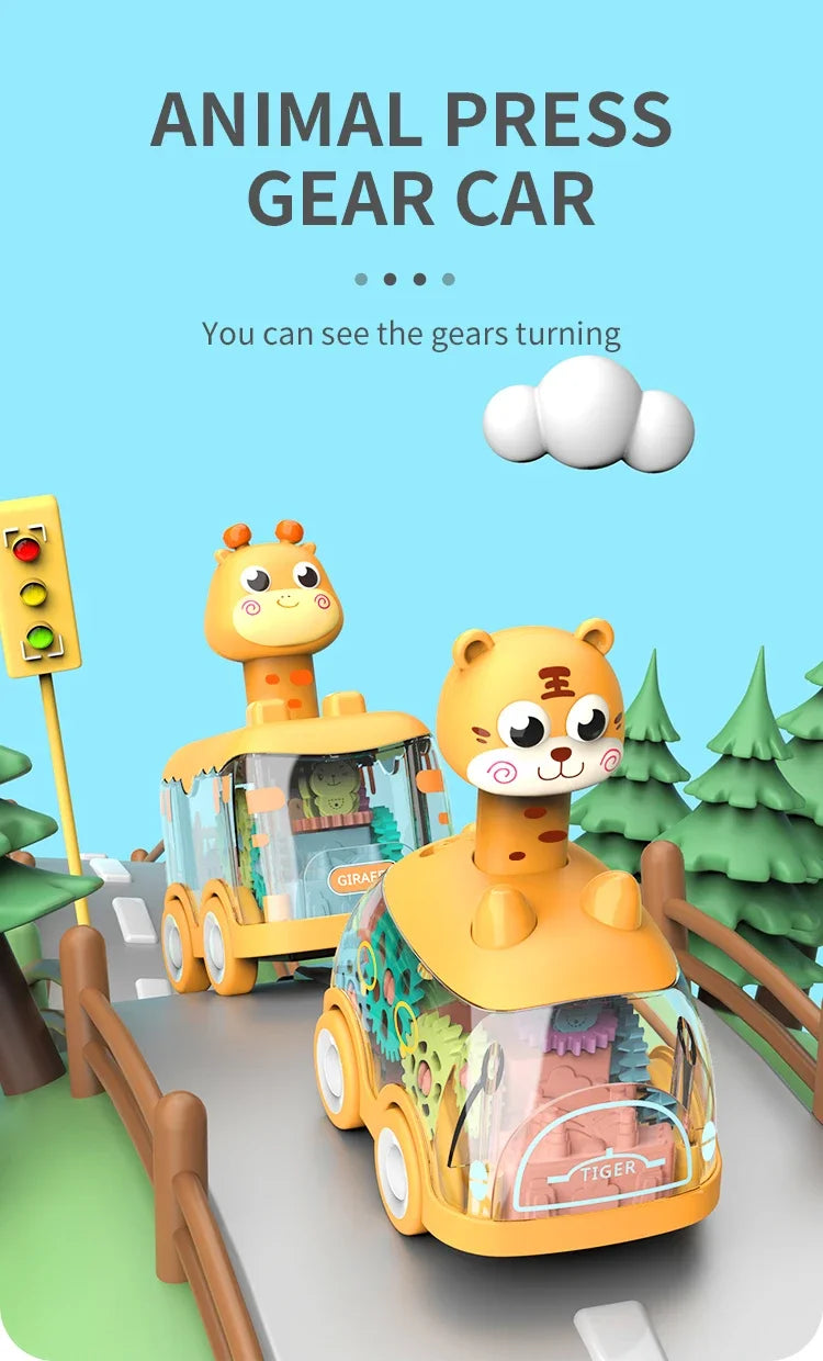🚗🧩 Press & Go Gear Cars – Fun-Powered Motion with Animal Puzzle Magic! 🦁💨 - ThiGui