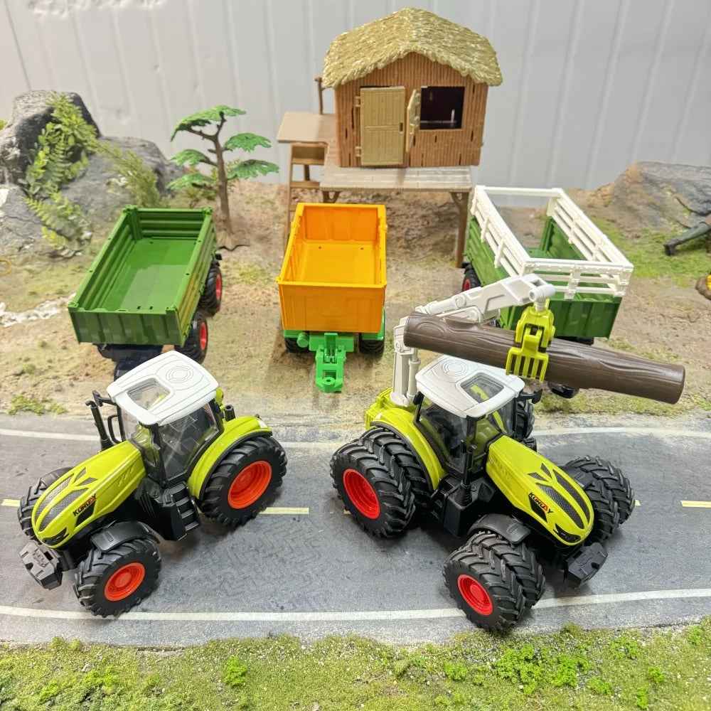 🚜 Big Wheels, Bright Lights – Farm Tractor Toy with Sounds & Trailer Fun! 🎶🌾 - ThiGui