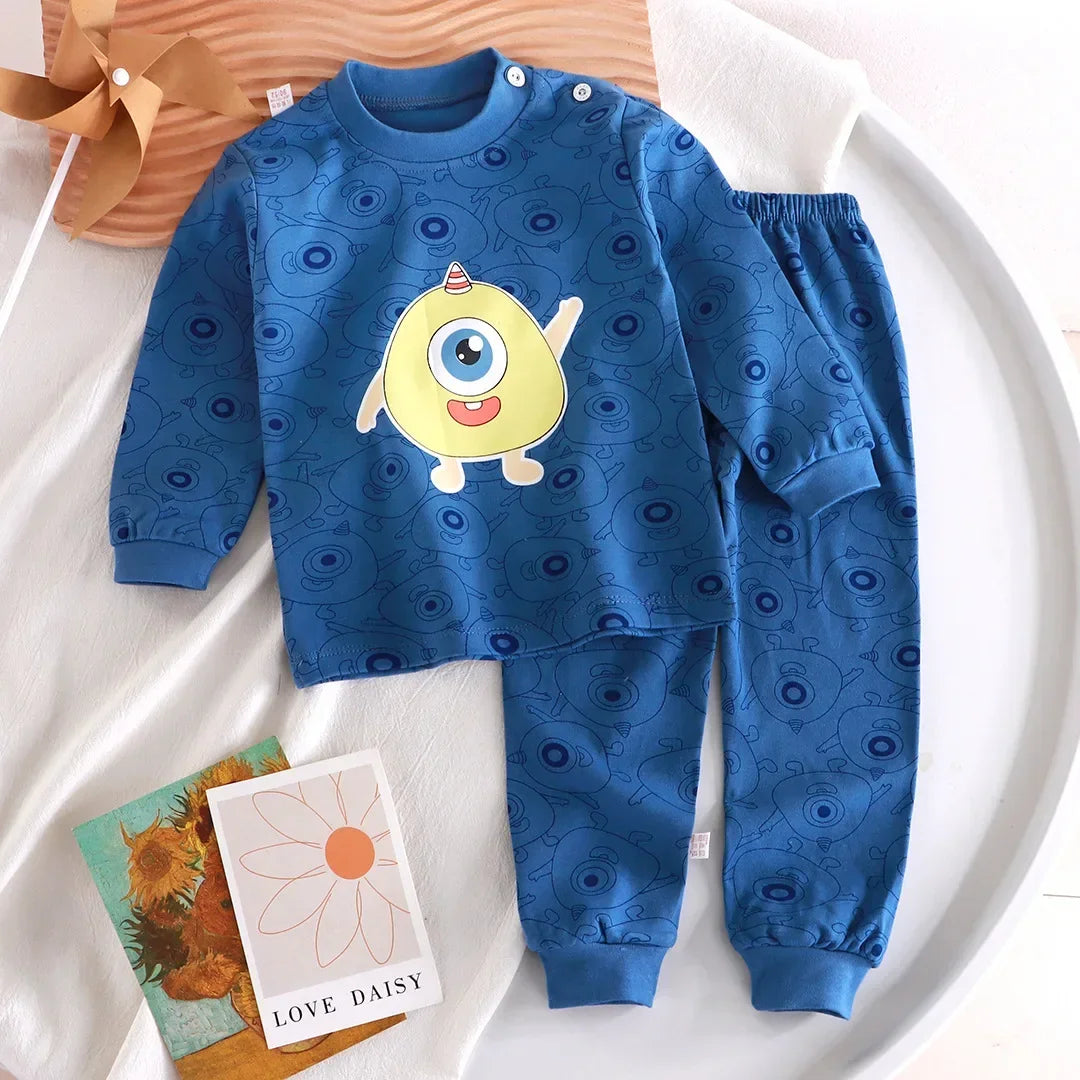 🌙 Cartoon Pajama Set – Soft, Snuggly Sleepwear for Little Dreamers! 🧒🛌 - ThiGui