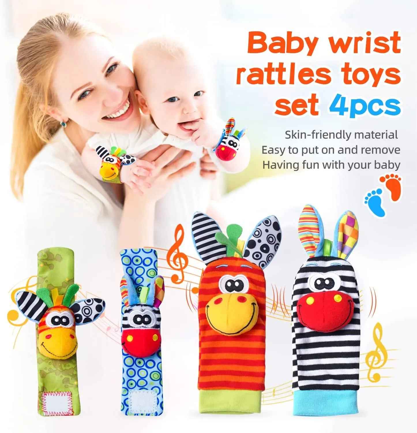 🐾 Sensory Fun for Tiny Toes & Wrists – Baby Rattle Socks & Bands! 🎶🧦 - ThiGui
