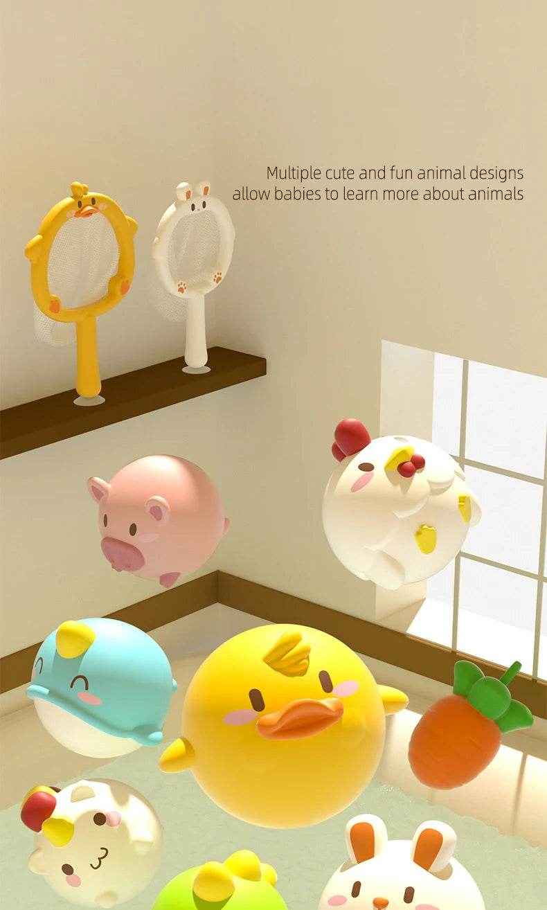 🐳LED Light Up Toys Baby Cute Animals Bath Toy Swimming Water Soft Rubber Float Induction Luminous Duck for Kids Play Funny Gifts - ThiGui
