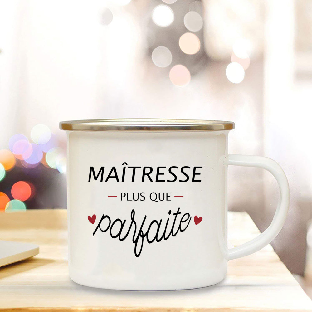 🍎 Super Teacher Enamel Mug – The Perfect Thank You Gift for a Lovely Mistress! 💐 - ThiGui