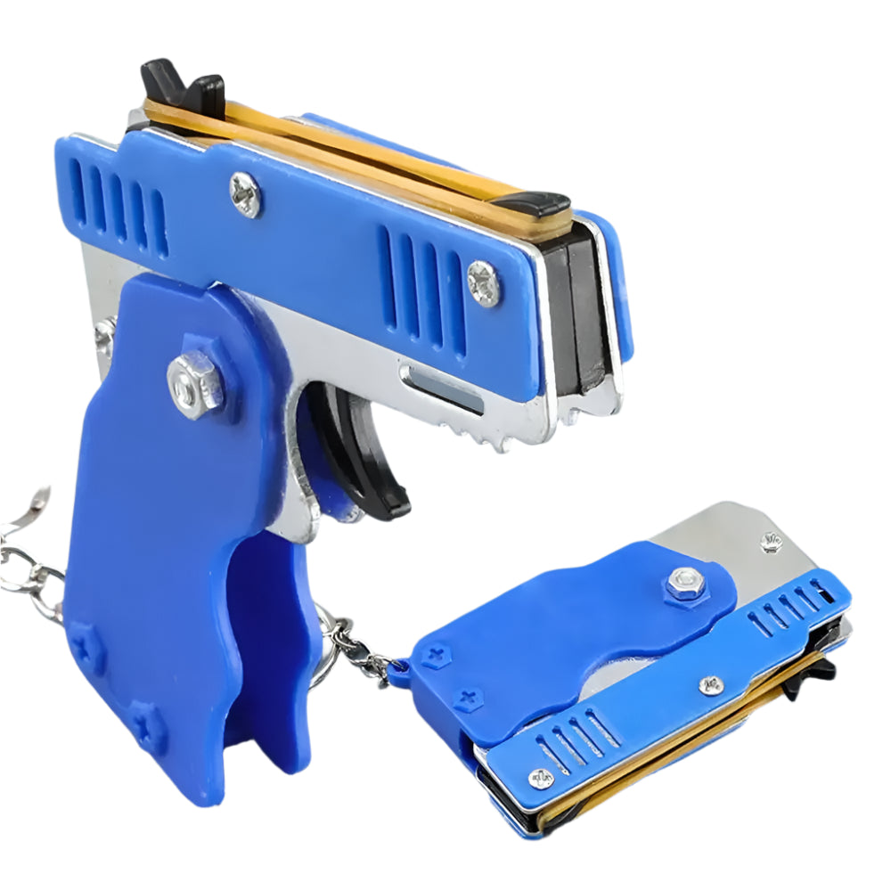 🎯 Mini Rubber Band Gun Keychain 🔫 | 60 Shots of Safe Fun for Boys on the Go! 🚗💨 - ThiGui